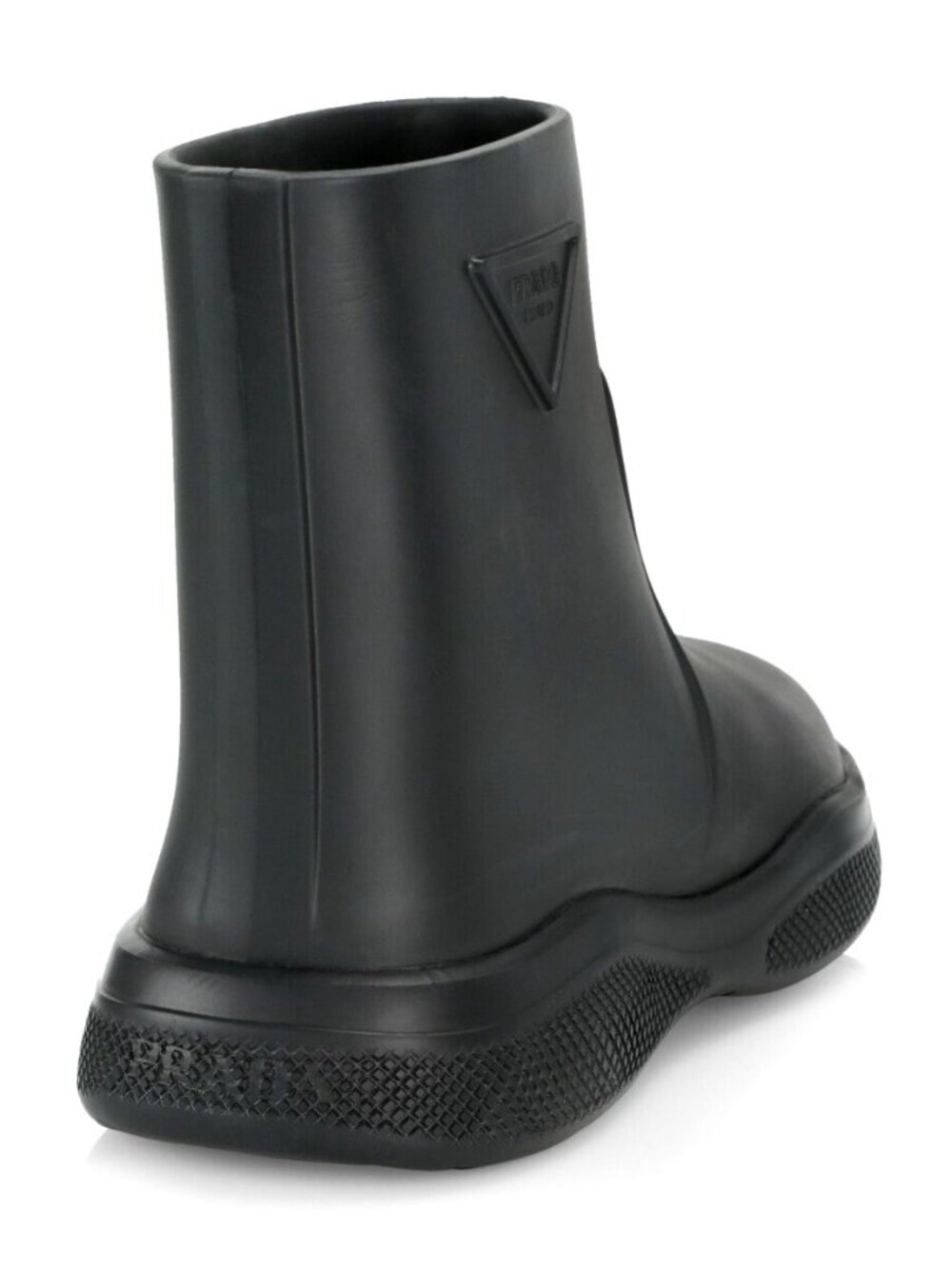 PRADA Mellow Men's Logo Ankle Rain Boots in Black Size 42 / US 9 - Italy Made - Picture 2 of 4